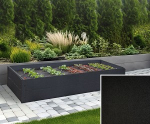 Podwyższona grządka warzywna 120x90x26 cm - stal ocynk.- ogrodowa, czarny mat