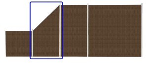 Płot Panelowy Dwustronny skośny 90 x 90-180 cm Technorattan - brązowy jasny RD01