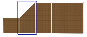 Płot Panelowy Dwustronny skośny 90 x 90-180 cm Technorattan - miodowy RD13