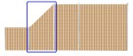 Płot Panelowy Dwustronny skośny 90 x 90-180 cm Technorattan - słomkowy RD08