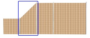 Płot Panelowy Dwustronny skośny 90 x 90-180 cm Technorattan - słomkowy RD08